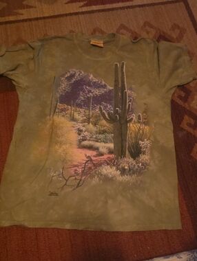 The Mountain Olive Green Cactus Desert Graphic Tee